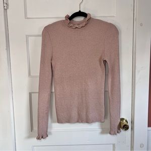 Express Knit Turtle Neck Long Sleeve Pink Sz M